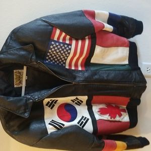 Rare, flawless condition piece! Turn necks with this all over patched black leat